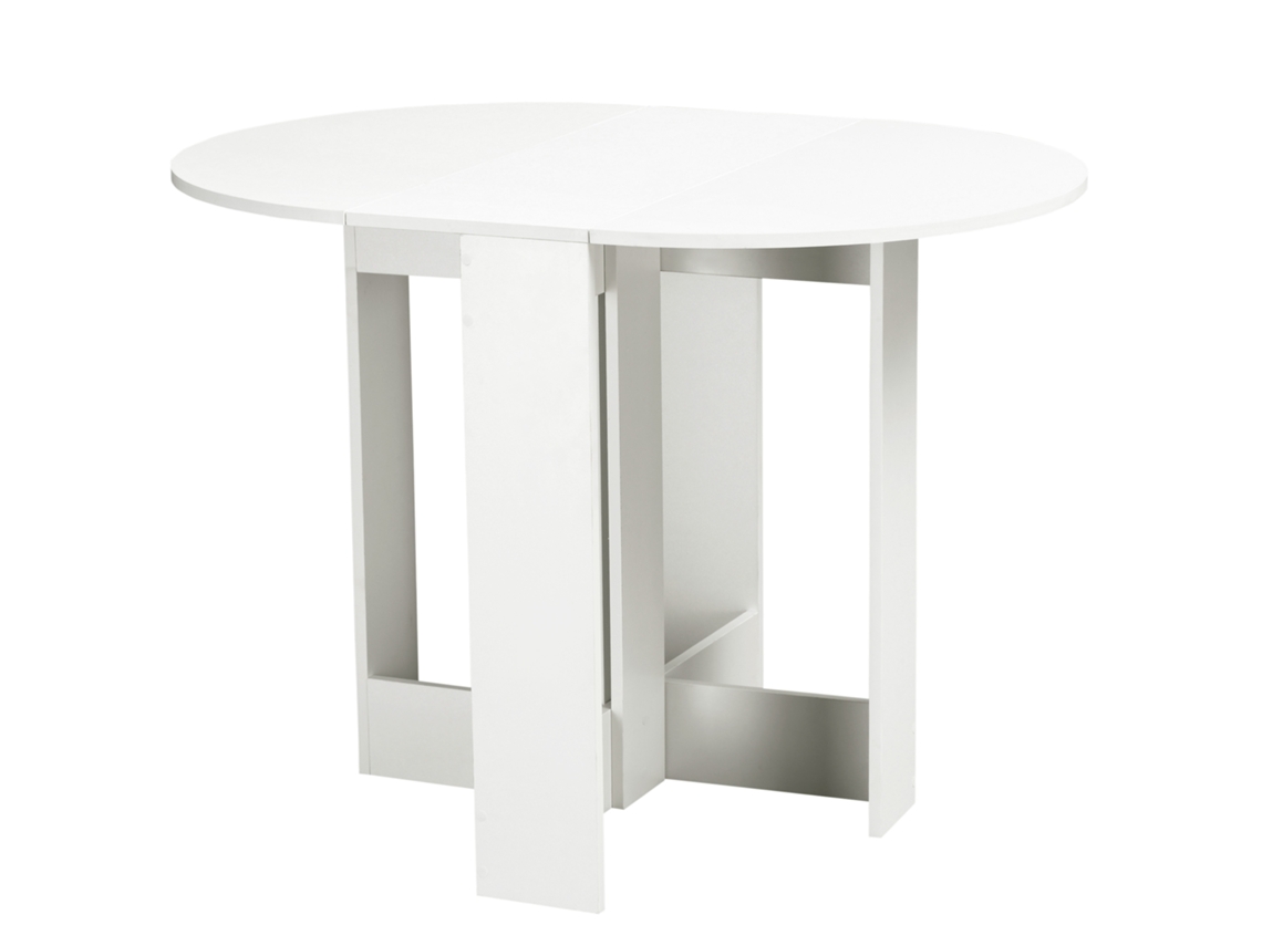 Mesa Dobrável de Jantar com 2 Abas Rebatíveis para Cozinha,2 4 Pessoas,104x76x73.7cm,branco BTFORUS