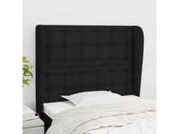 Vidaxl Cabeceira De Cama C/ Abas Tecido 83x23x118/128 Cm Preto