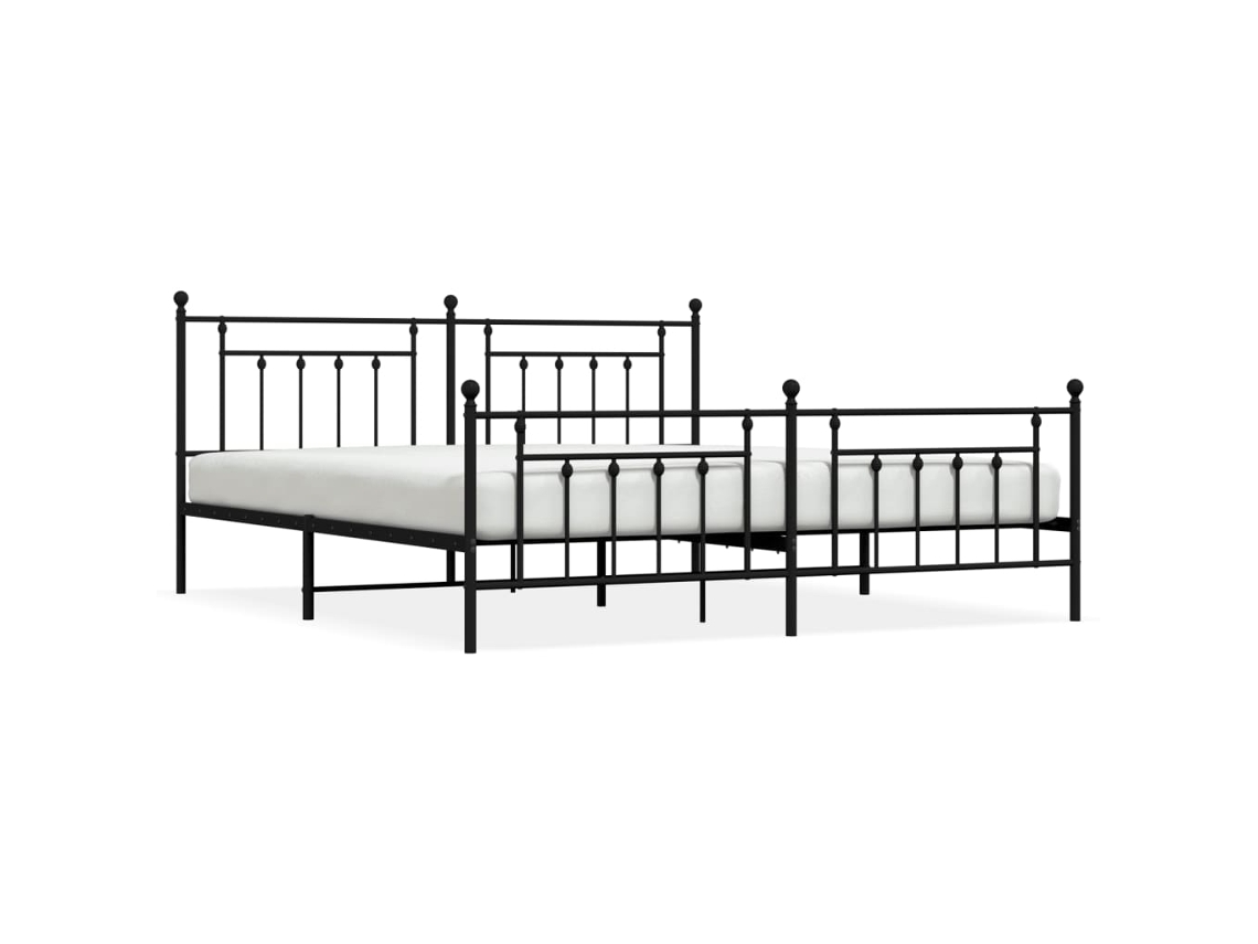 Estrutura de Cama com Cabeceira e Pés Metal Preto MAISON EXCLUSIVE 200x200 cm