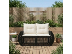 Vidaxl Sofá De Jardim 2-número De Lugares Preto Vime Pe