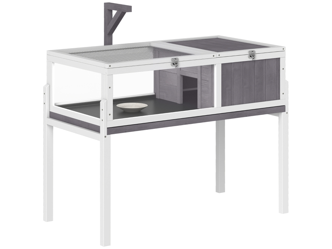 Casa Tartarugas Madeira Janela Tampa Cinza 104x53x82cm VOLTEDGE