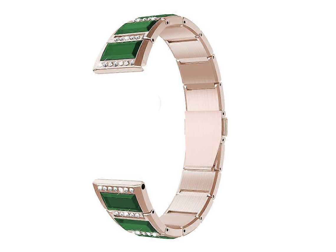 Pulseira De Aço Inoxidável Cravejada De Diamantes Para Samsung Galaxy Watch 3 De 41 Mm (preta + Branca)