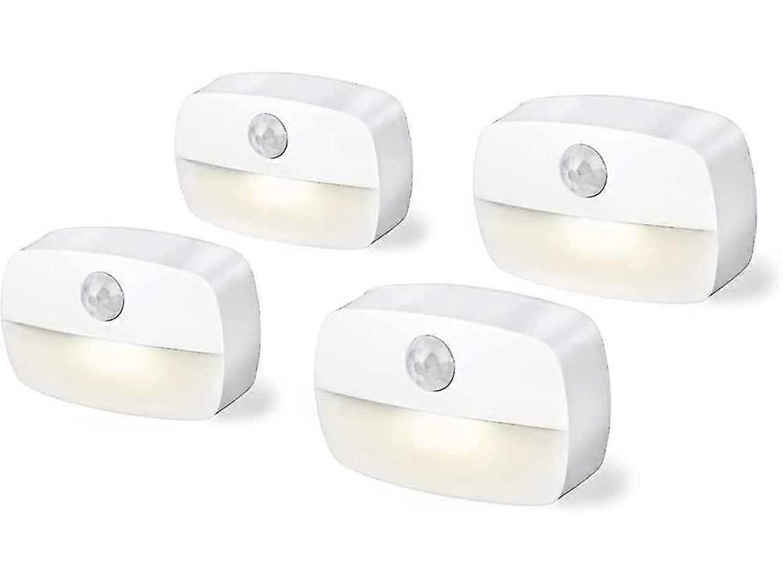 Kit Com 4 Luzes De Presença Com Sensor De Movimento A Pilhas Para Armários, Escadas E Corredores