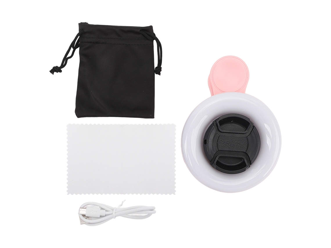 Lente Macro Para Telefone Móvel Com 3 Luzes De Cor Clip On Para Cílios Sobrancelhas Arte De Unhas Rosa