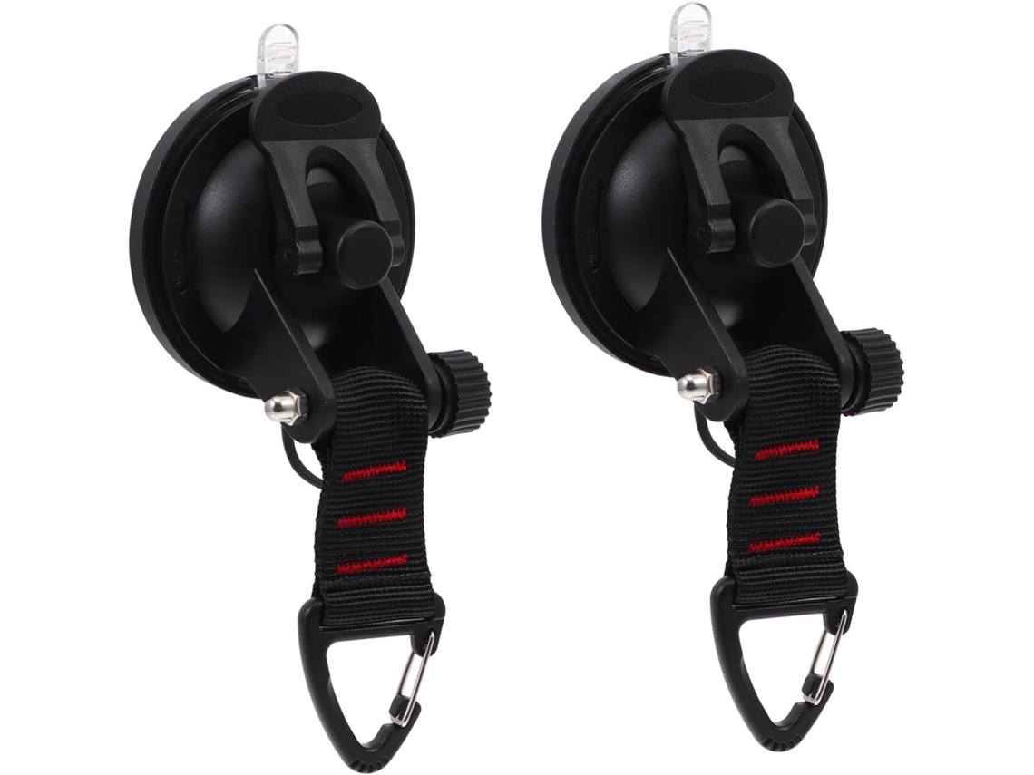 2 Âncoras De Ventosa Reforçadas Em Abs E Nylon Com Ganchos Fixação Para Acessórios Lona Camping