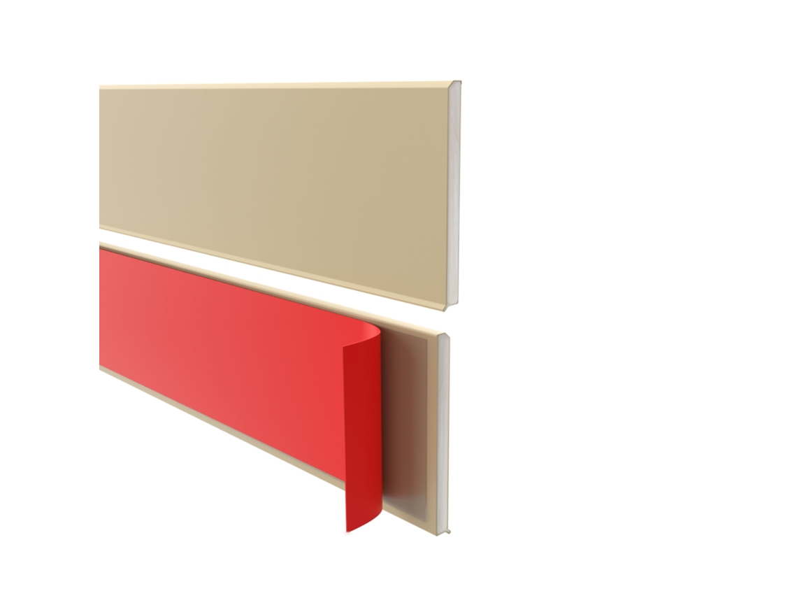 Rodapé Pvc 100 Mm Flexível Autoadesivo, 10 M, Bege