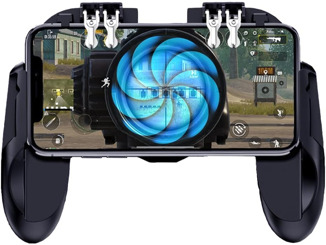 Controlador Telefone Com Ventoinha, 6 Dedos, Gatilhos L1r1 L2r2, Para Pubg, Android/ios