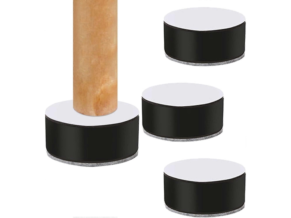 4 Pés Para Móveis Com Adesivo, Elevação De 60x30 Mm, Preto, Para Sofás E Armários