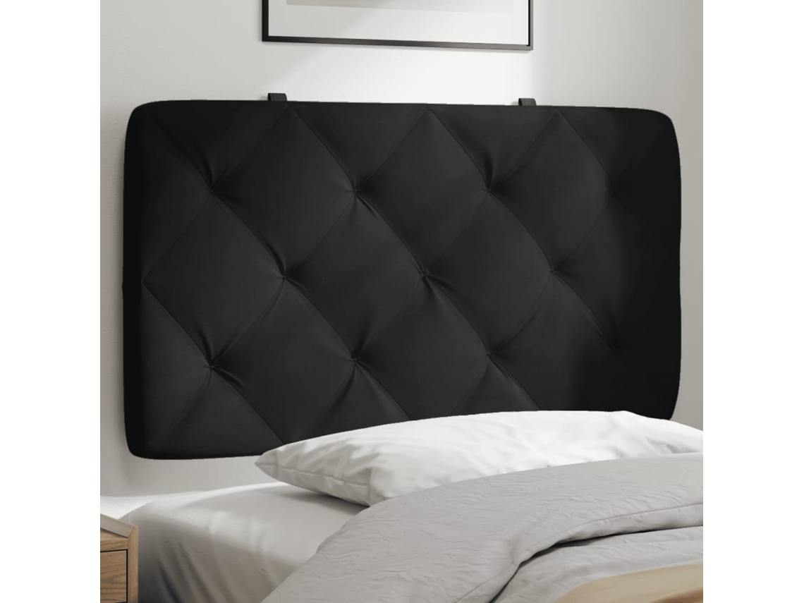 Vidaxl Almofadão De Cabeceira 90 Cm Veludo Preto