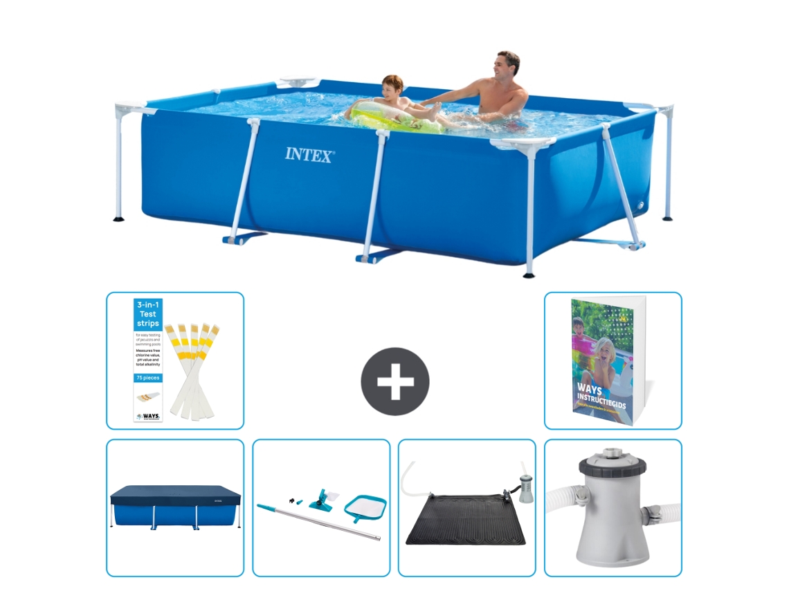 Piscina com Estrutura Retangular 260x160x65 Cm 5 peças S67 INTEX