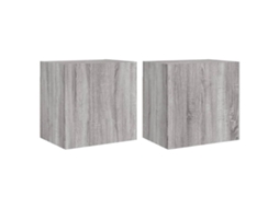 Tv Wall Cabinet, Tv Wall Cabinets Vidaxl Cinzeto Madeira Processada (n/a)