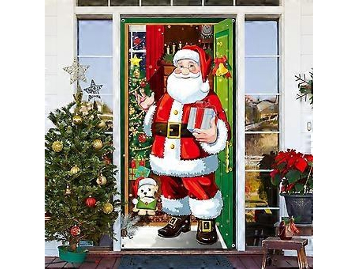 Capa De Porta De Natal Com Pai E Cão