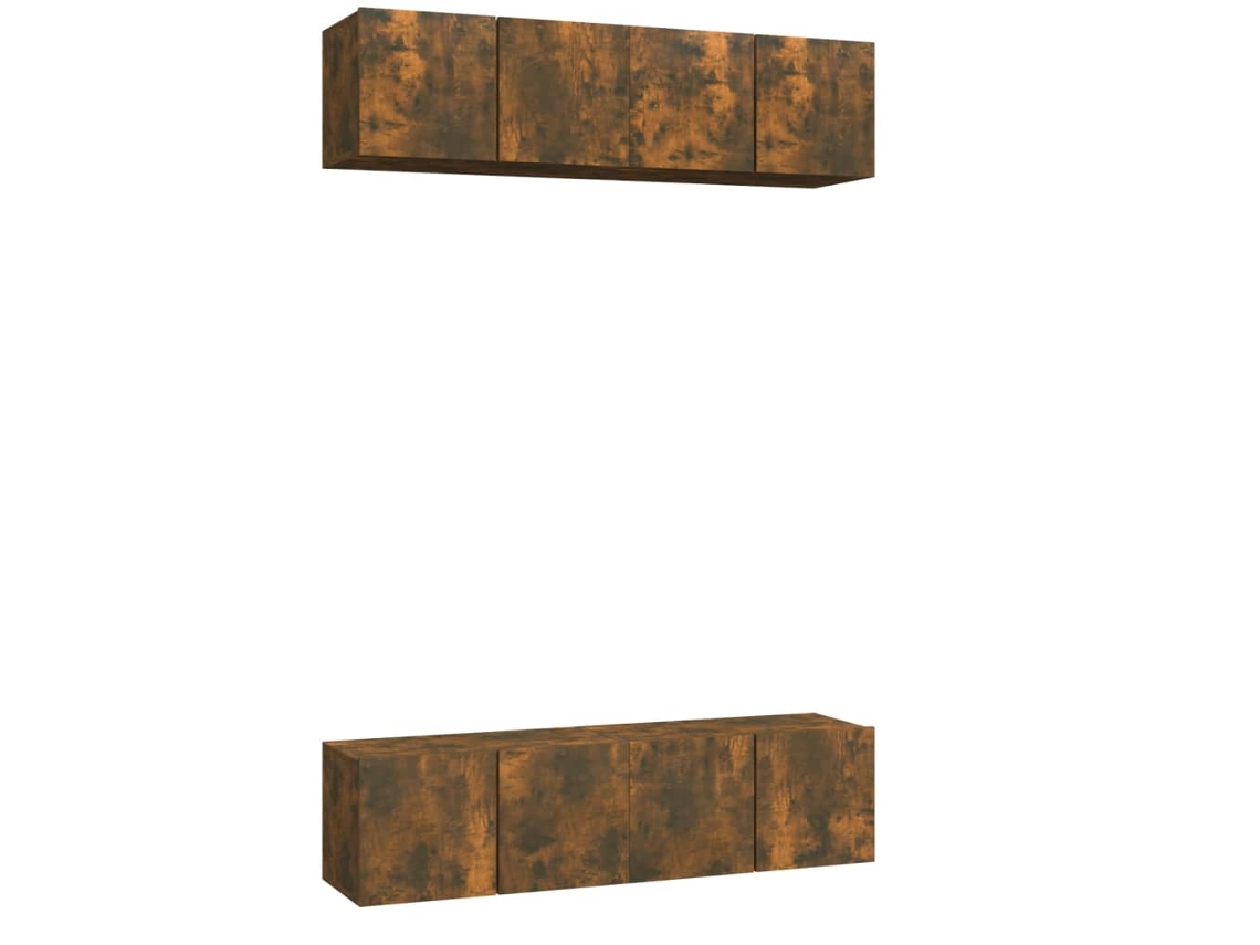 Conjunto de Móveis de Parede 4 Peças 60x30x30 cm Madeira Carvalho Derivados Defumados MAISON EXCLUSIVE