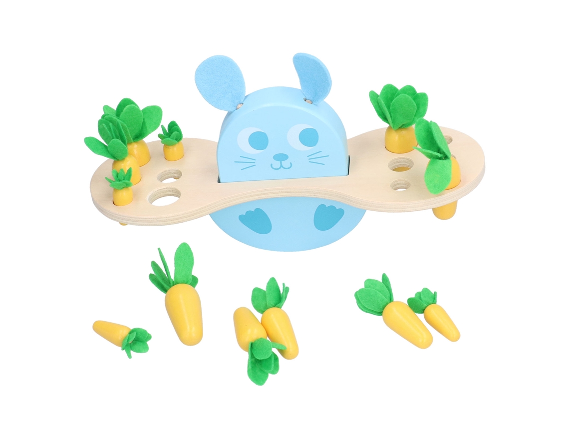 Ats juego de Equilibrio Conejo para Arrancar Zanahorias Juguete Educatsivo de Madera para Niños Pequeños