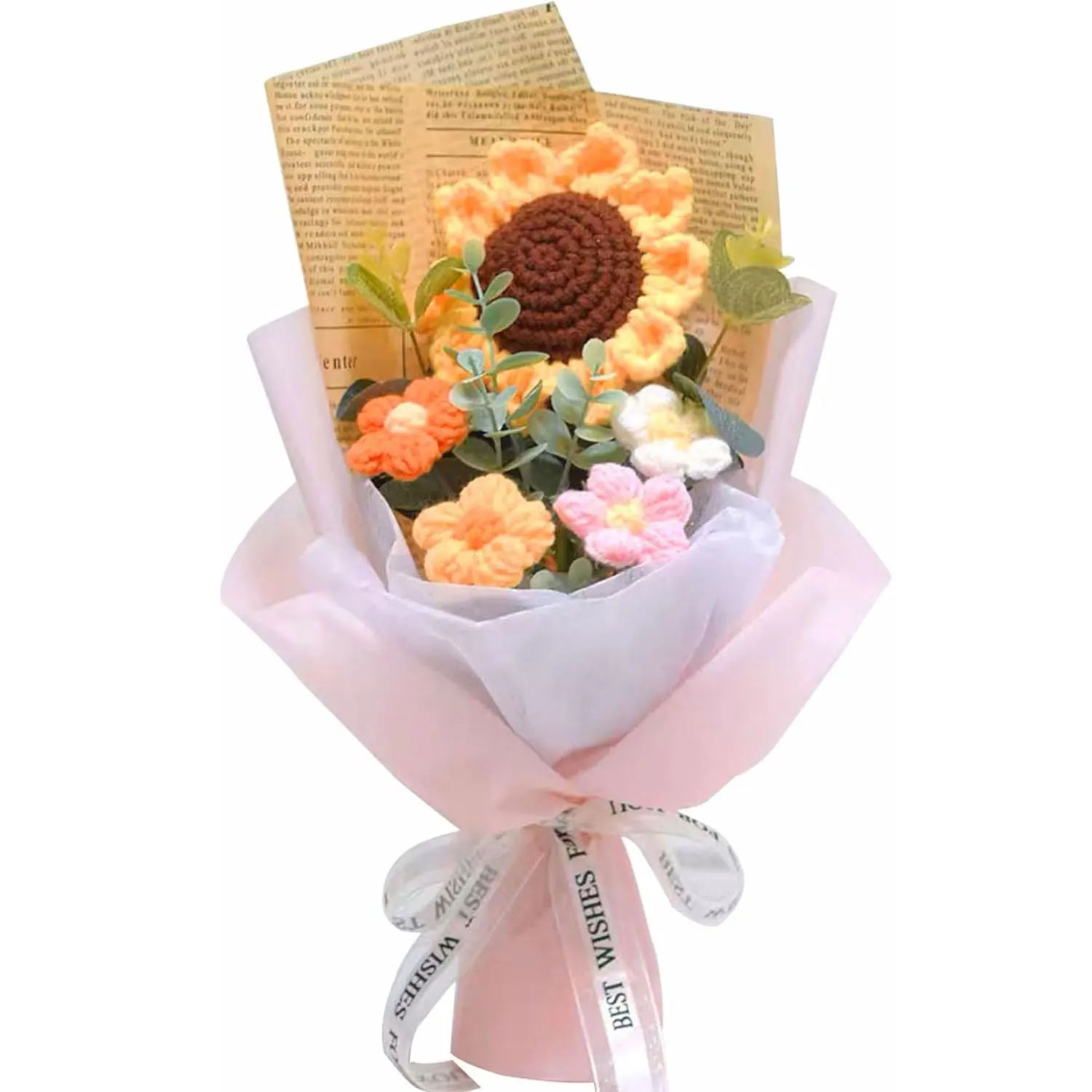 Buquê De Girassóis De Crochê (rosa), O Presente Perfeito