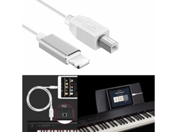 Lurelia Cabo Lightning Para Midi Usb-b Usb 2.0 Usb-b Lightning, Ligação Para Teclados, Pianos E Sintetizadores, Microfones