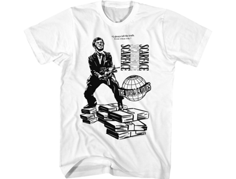 T-Shirt Unissexo DEEPSTONE I Always Tell The Truth Even When I Lie Scarface Branco Xl
