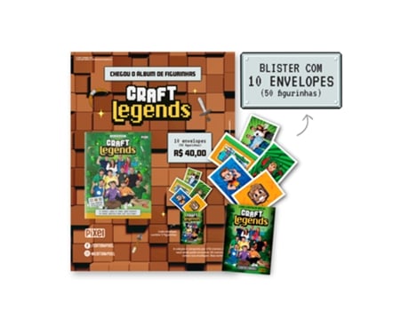 Livro Kit De 10 Envelopes Com 50 Cromos - Álbum Oficial Craft Legends De Craft Legends (português Do Brasil)