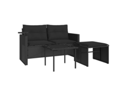 Garden Sofa Set, Garden Sofa Sets Vidaxl Preto Rattan / Vime (n/a)