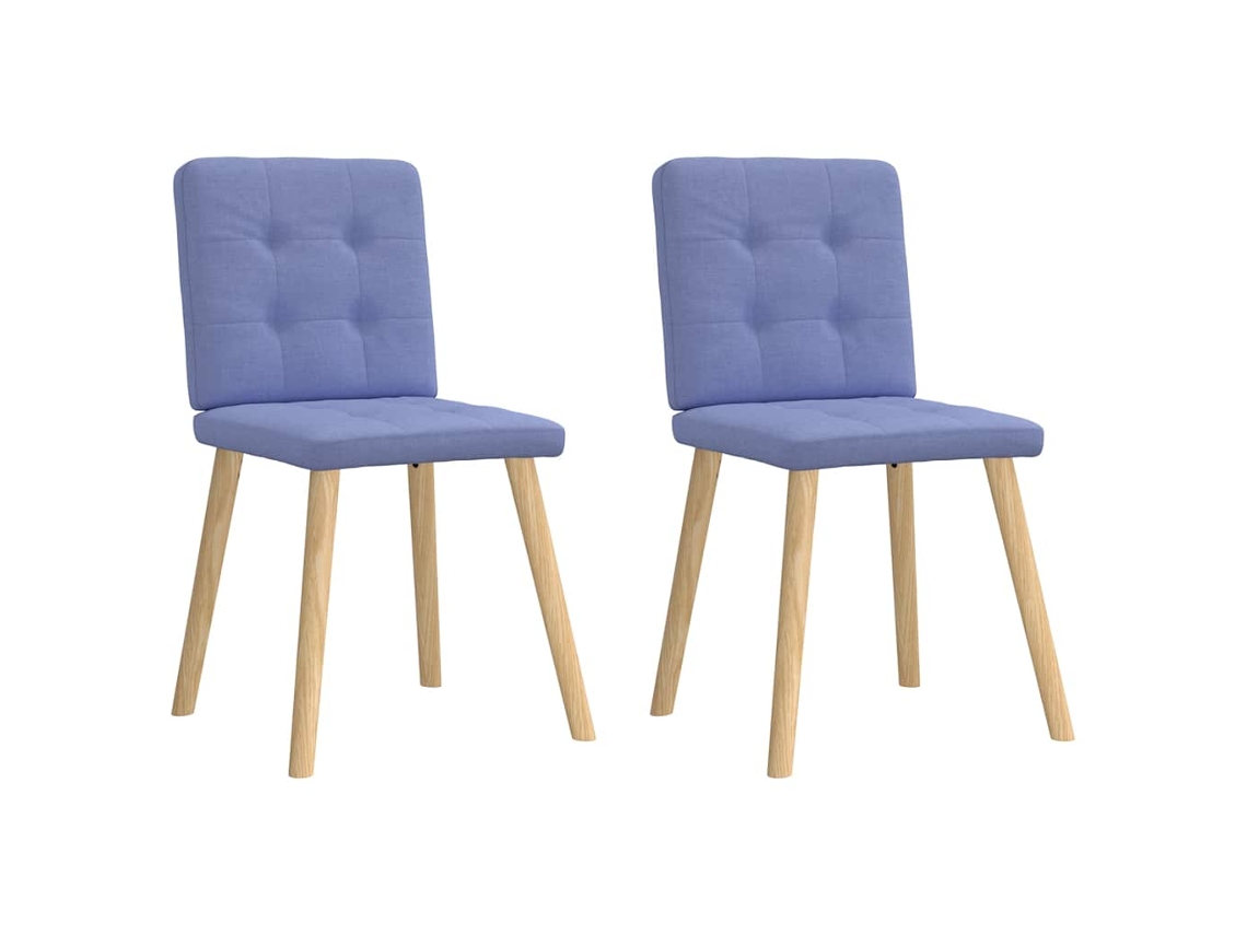 Vidaxl Cadeiras De Jantar 2 Pcs Jeans Tecido Azul