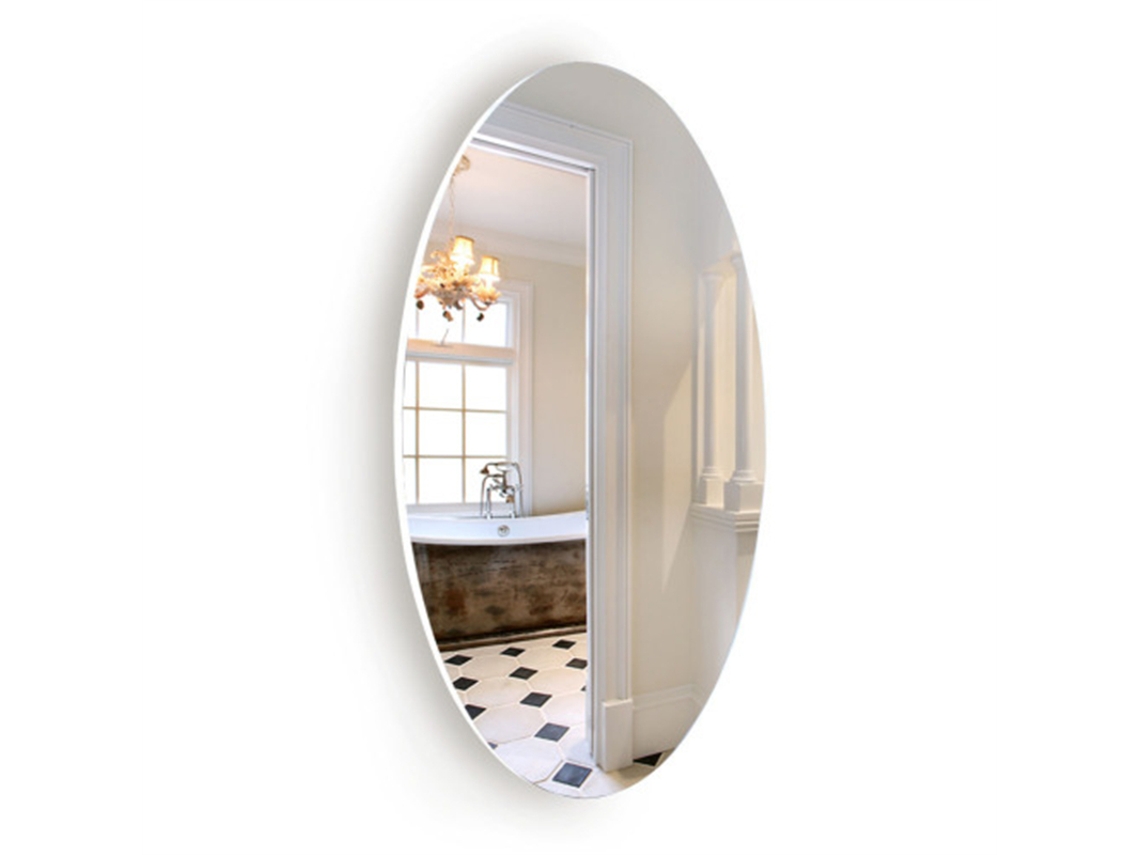 Espelho de Parede Oval Sem Moldura, Adequado para Casas de Banho Ou Quartos, Pode Ser Pendurado na Horizontal Ou na Vertical, 64 X 37 Cm. BAGOLY