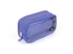 Estojo Triplo Half Half, 20 X 10 X 6 Cm, Azul Zipit