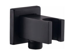 Cotovelo De Ligação À Parede Com Suporte De Chuveiro 1/2" Latão Preto