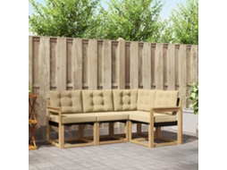 Vidaxl Conjunto De Sofás Para Exterior 4 Pcs Branco E Bege