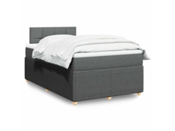 Vidaxl Cama com Molas/colchão 120x200 Cm Tecido Cinzento escuro