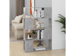 Vidaxl Estante/divisória 80x24x124,5 Cm Contraplacado Cinzento Cimento