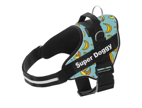 Arnês Personalizado para Cães Estampa Banana Azul SUPER DOGGY
