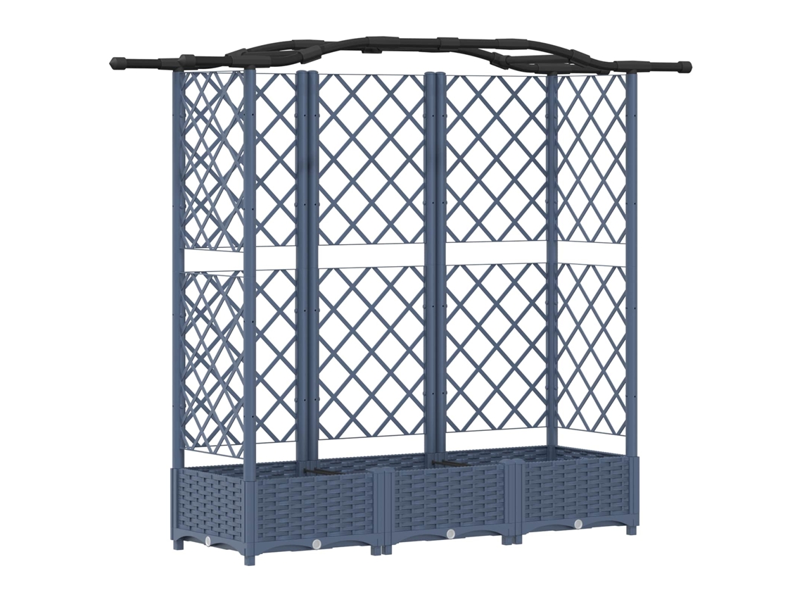 Conjunto 1 Canteiro De Jardim Elevado Vidaxl Cinzento Polipropileno (163 X 40 X 123 Cm)