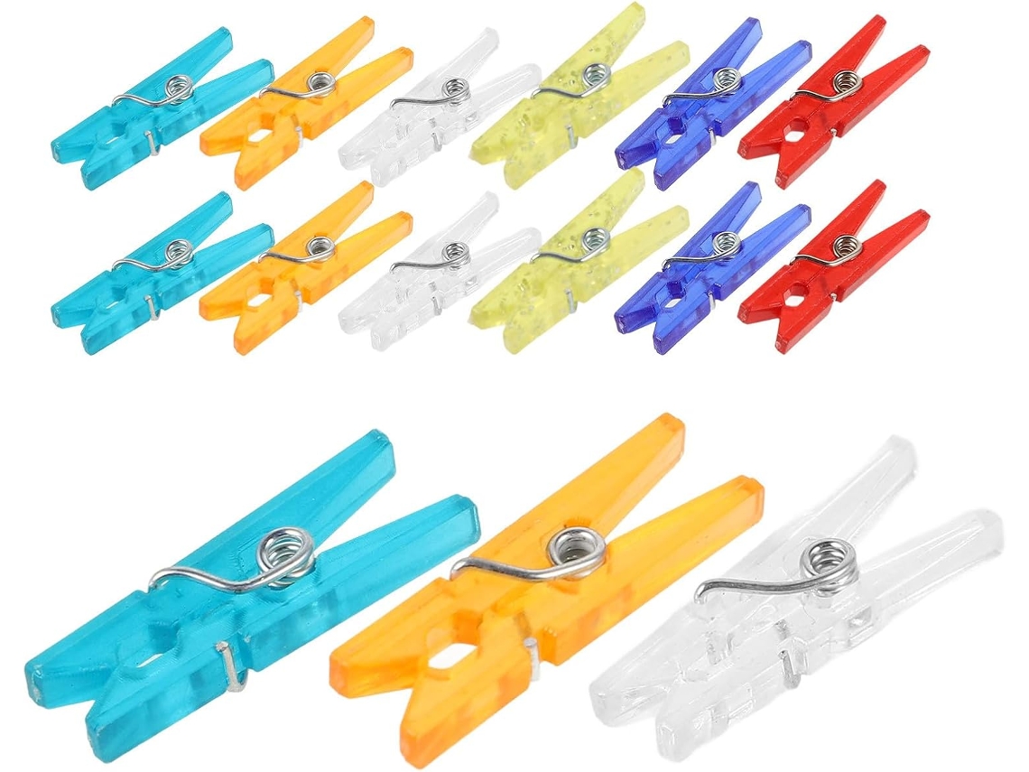 Alfinetes Plásticos para Roupas e Artesanato, 100 Mini Alfinetes de 2,5cm em Núcleos Sortidos, Light E