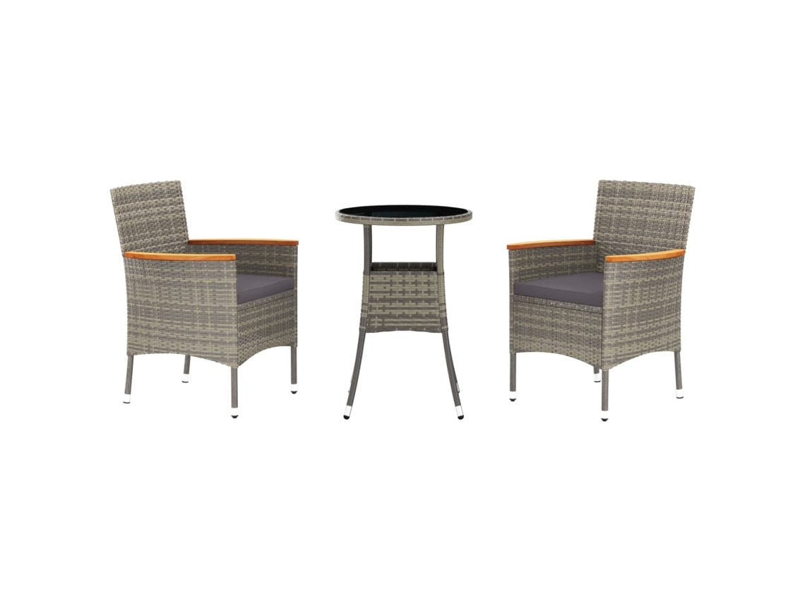 Garden Bistro Set, Garden Bistro Sets Vidaxl Cinzeto Rattan / Vime (n/a)