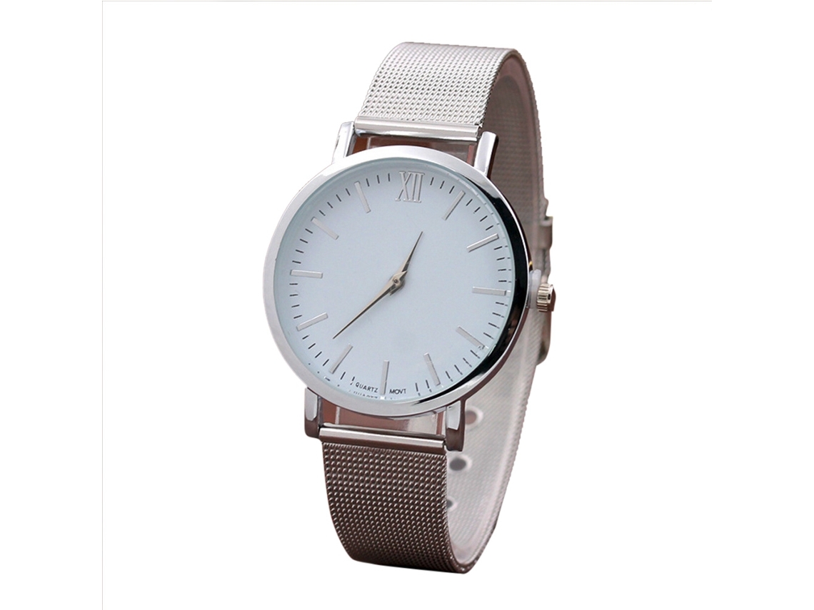 Relógio de Pulso Feminino de Aço Inoxidável com Pulseira de Malha Estilo Fashinable Quartzo
