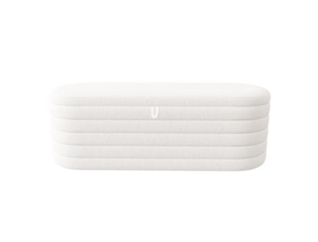 Banco De Arrumação 120x40x40 Cm Em Tecido De Pelúcia Branco Uytie