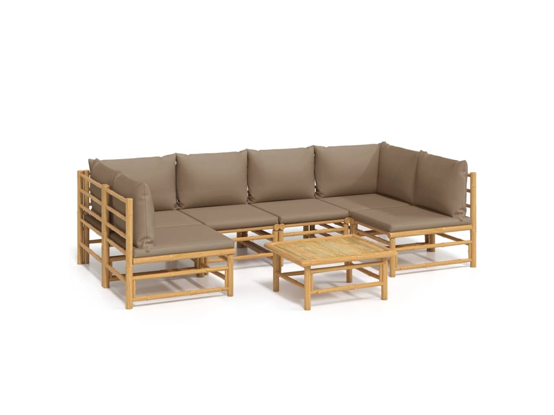 Conjunto 1 Conjunto Lounge De Jardim Vidaxl Marrom Bambu (55 X 65 X 30 Cm)