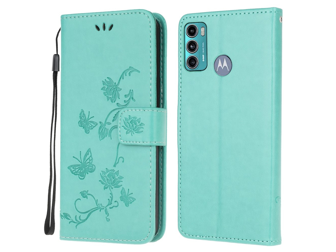 Capa Estampa Borboleta Para Motorola Motorola Moto G60/g40 Fusion Pele Sintética Verde