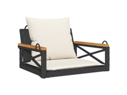 Swing Bench, Swing Benches Vidaxl Preto Rattan / Vime (63 X 62 X 40 Cm)