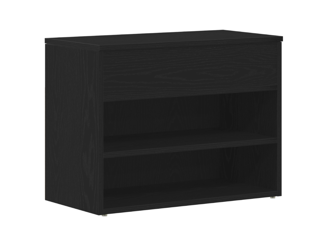 Conjunto 1 Banco Para Sapatos Vidaxl Preto Derivados De Madeira (60 X 30 X 45 Cm)