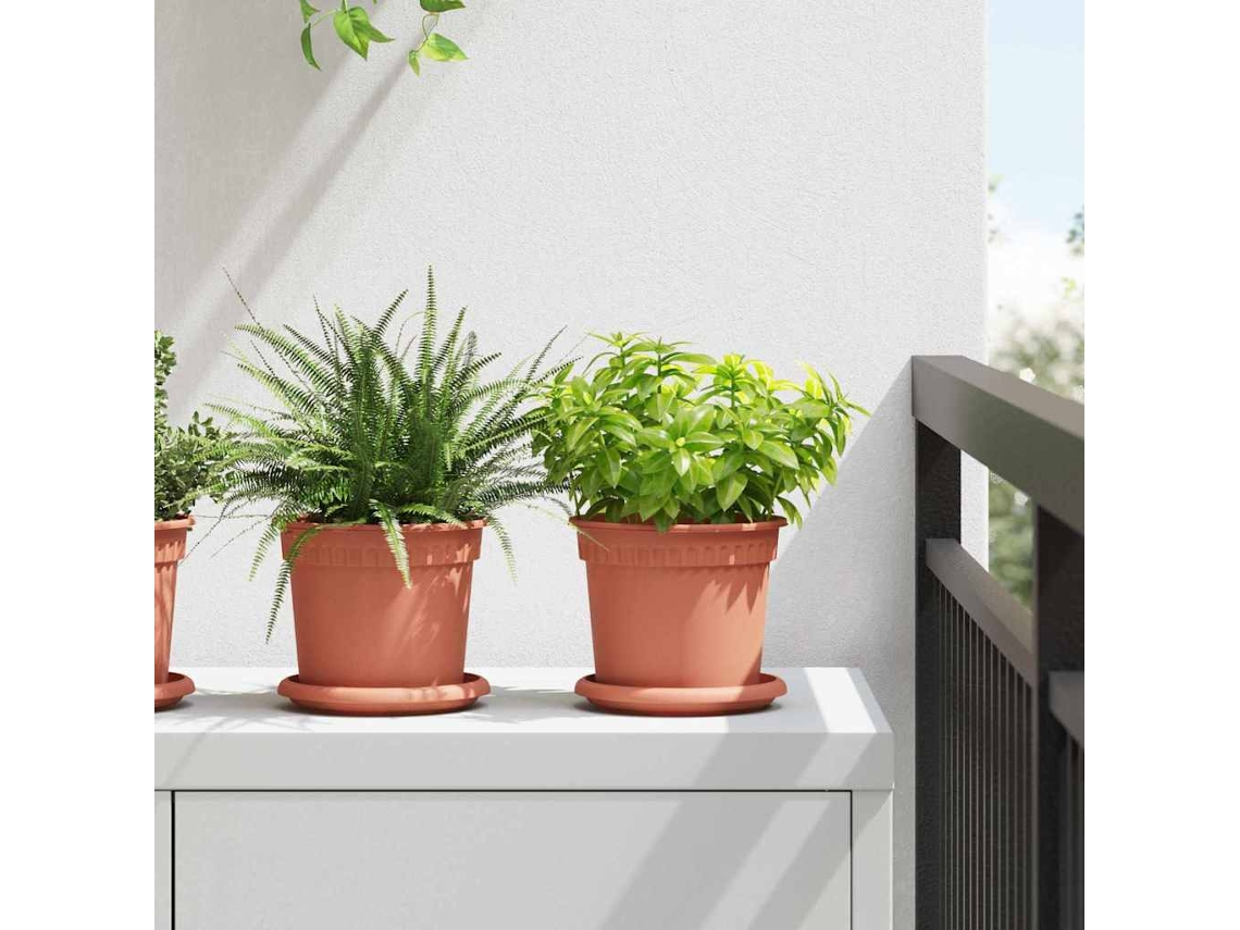 Vidaxl Vasos De Plantas 24 Unid. Vermelho Tijolo Plástico