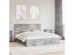 Vidaxl Estrutura Da Cama Cinzento 200 X 200 Cm Madeira De Engenharia