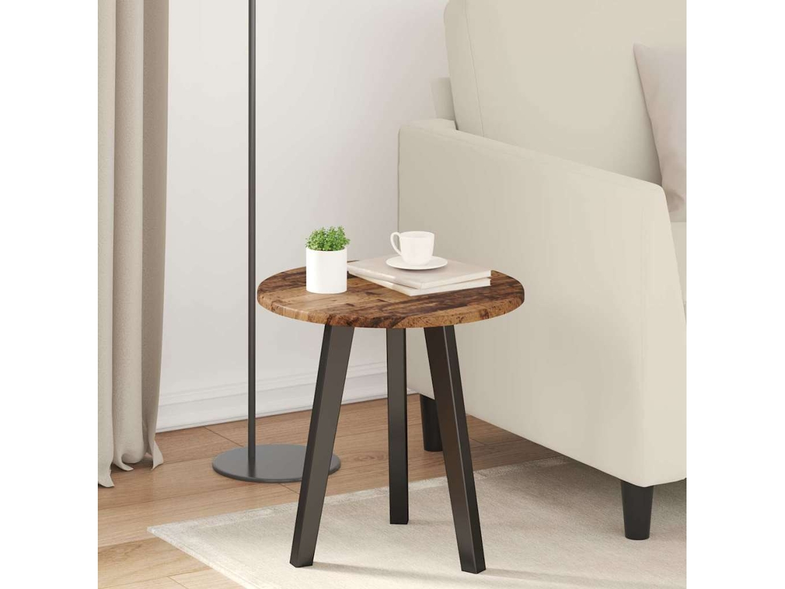 Vidaxl Tampo De Mesa Madeira Antiga Ø 40 X 1,5 Cm Madeira Processada