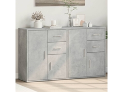 Vidaxl Aparadores 2 Pcs 60x31x70 Cm Derivados Madeira Cinzento Cimento