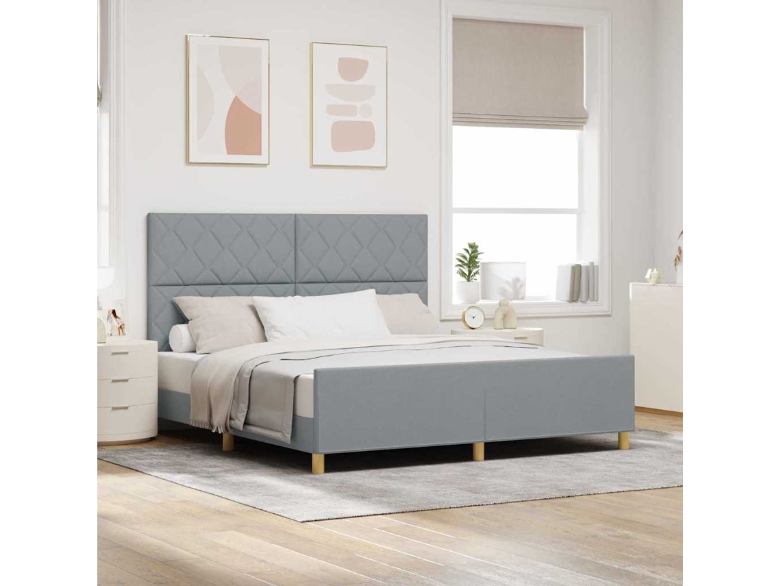 Vidaxl Estrutura Da Cama Cinzento-claro 180 X 200 Cm Tecido