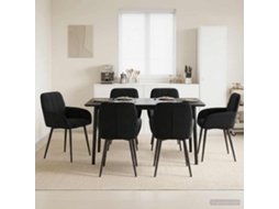 Vidaxl Cadeiras De Jantar 6 Unid. Veludo Preto 57 X 50 X 85 Cm