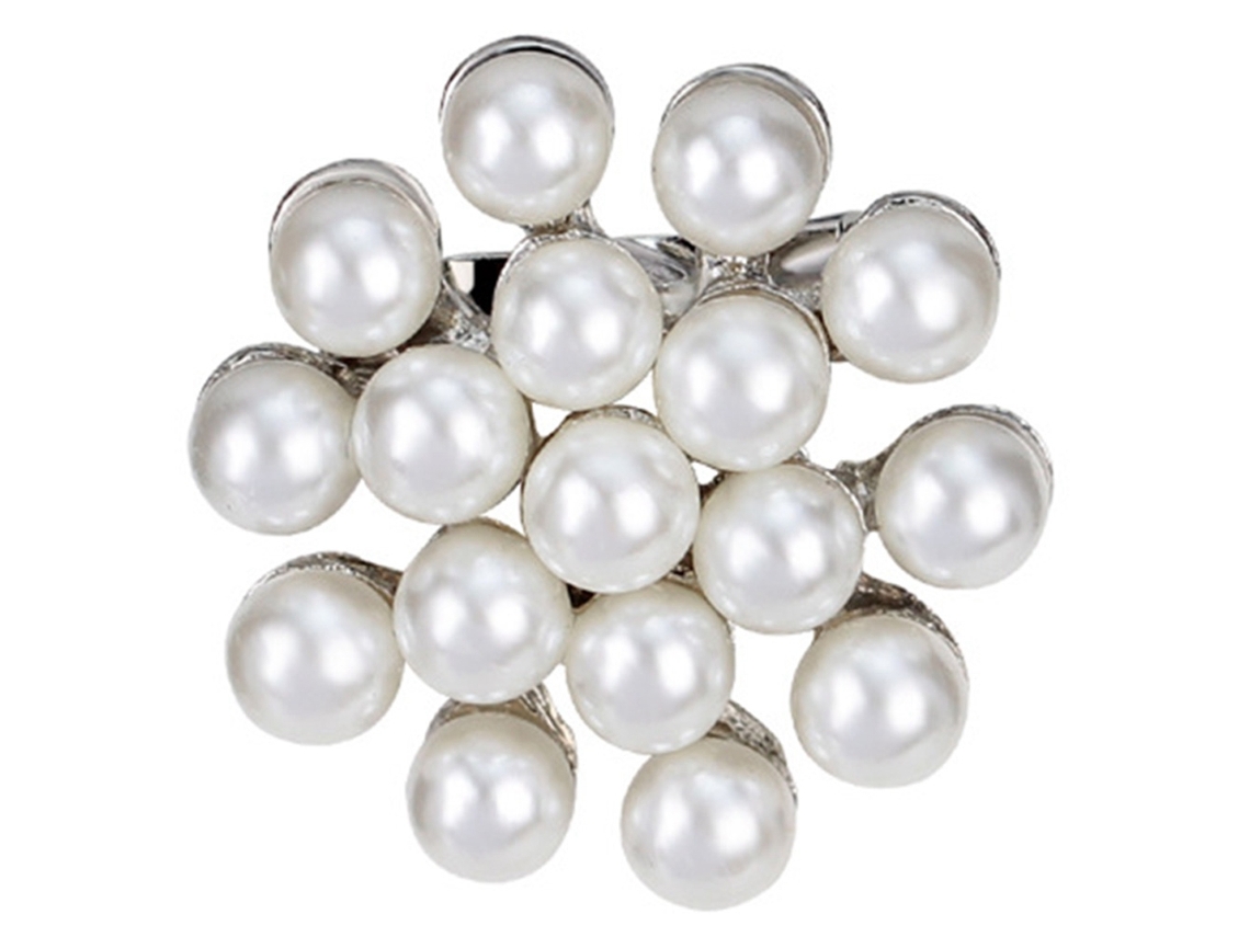 Broche Flor Decoração Com Strass E Pérola Falsa