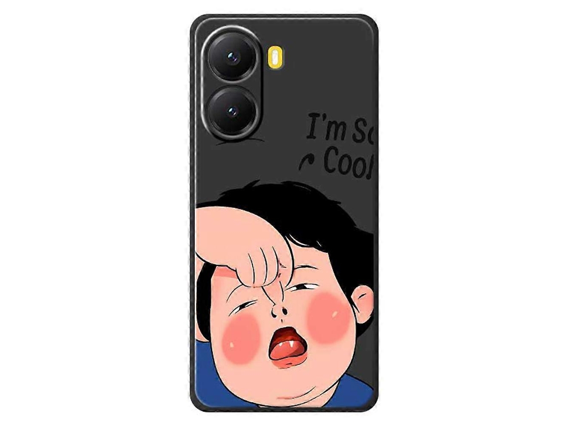 Capa Tkdaddy Para Xiaomi Redmi Turbo 4 5g / Poco X7 Pro 5g Com Estampa De Criança E Bordas Retas Em Tpu, Preta