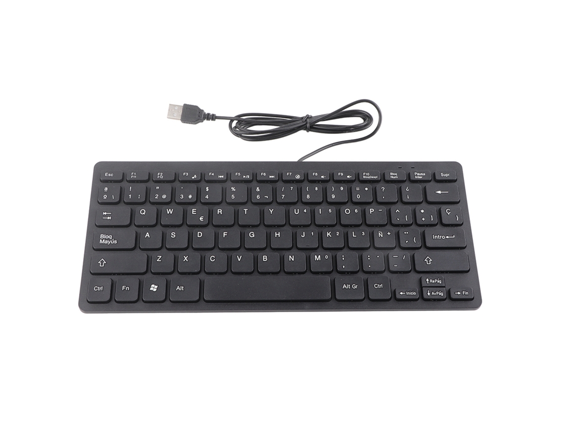 Aetheria teclado Espanhol Mini Portátil Fio Usb Ultra Fino 78 Teclas para Computador Desktop