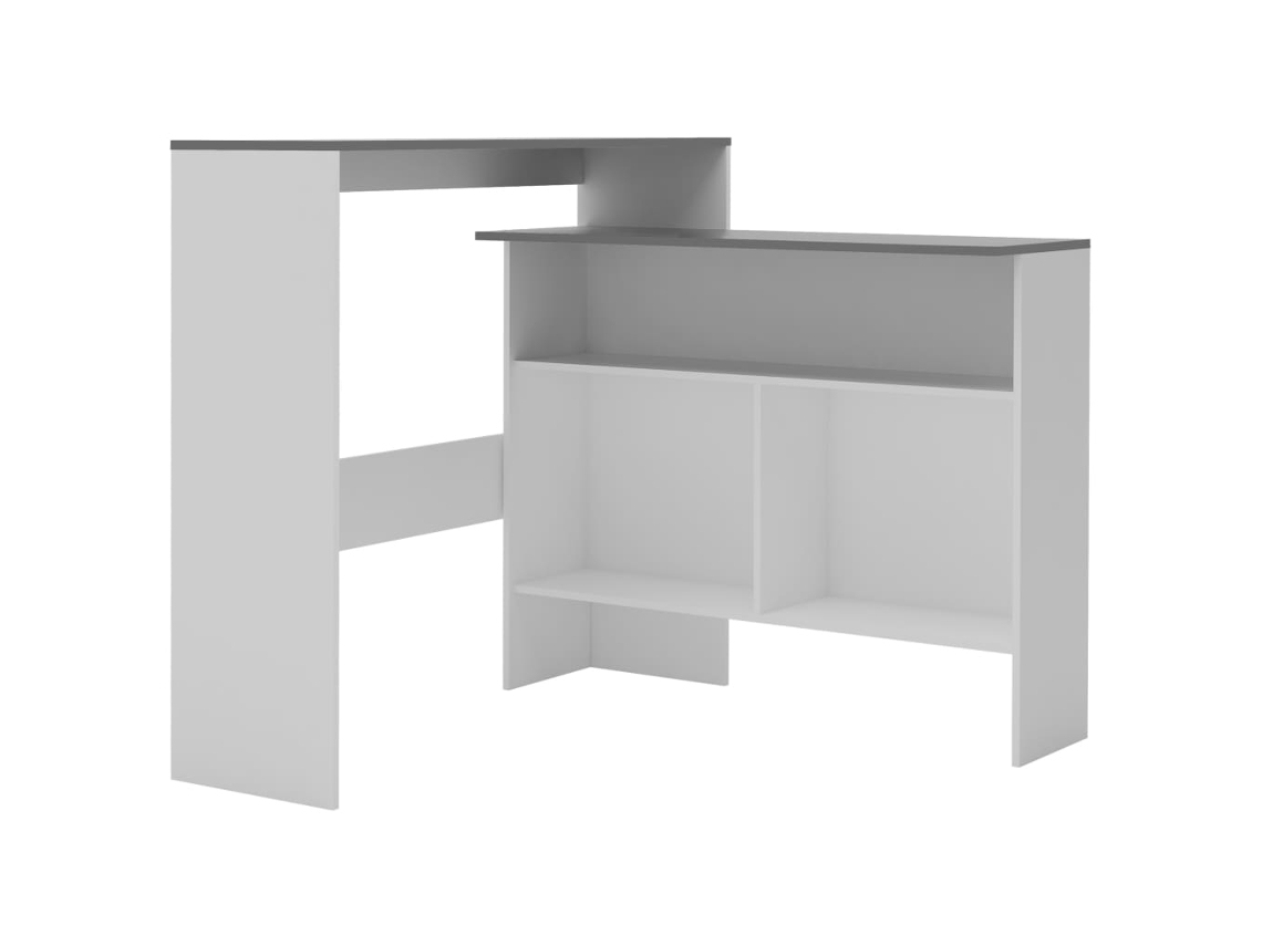 Mesa Bar com 2 Tampos Branco e Cinzento MAISON EXCLUSIVE (130x40x120 cm)